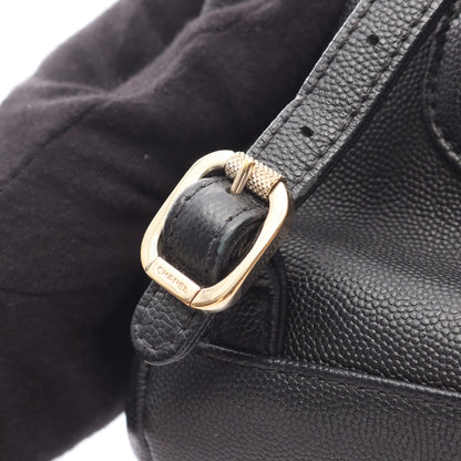 マトラッセ バックパック ミニリュック キャビアスキン ブラック ゴールド金具 シャネル バッグ CHANEL