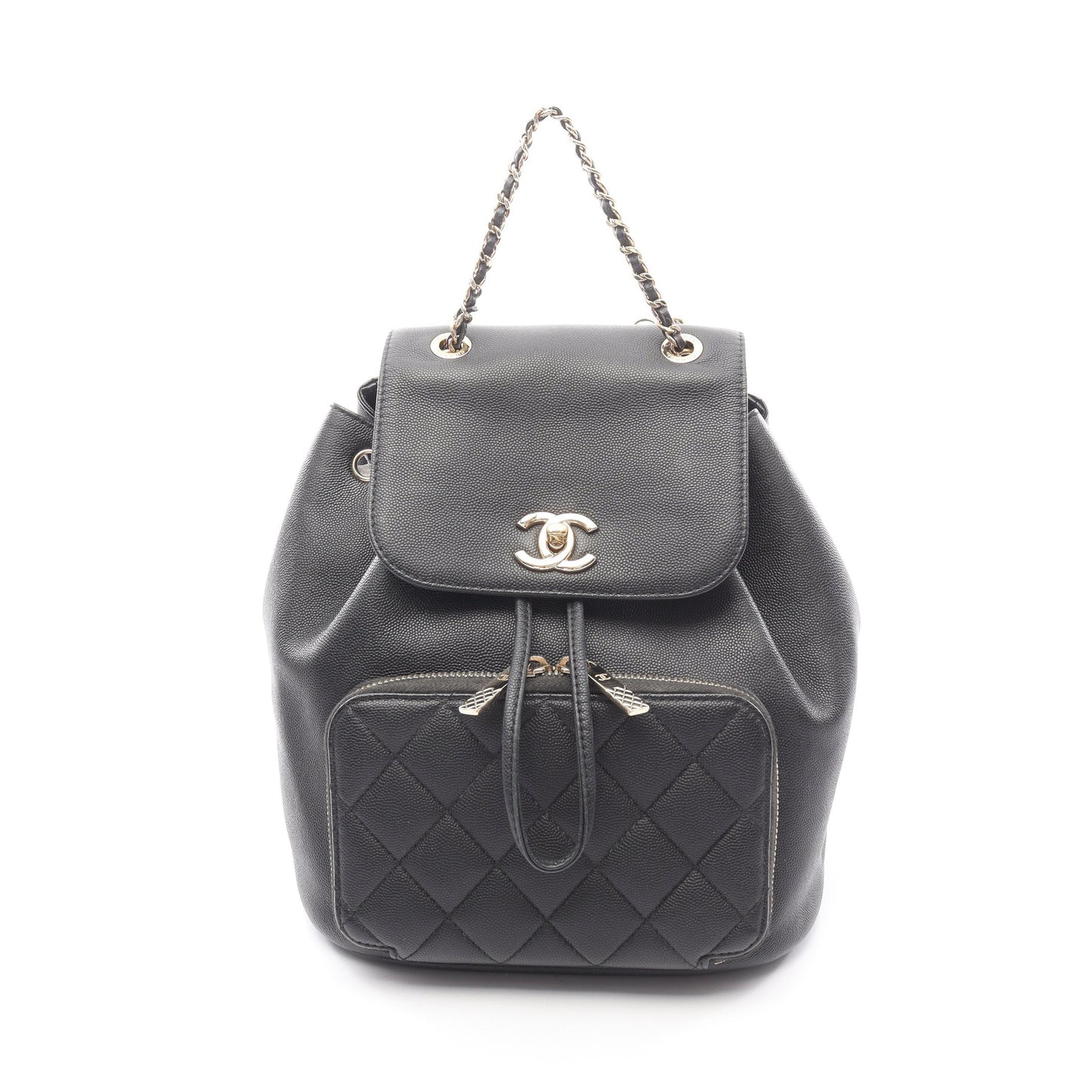 マトラッセ バックパック ミニリュック キャビアスキン ブラック ゴールド金具 シャネル バッグ CHANEL