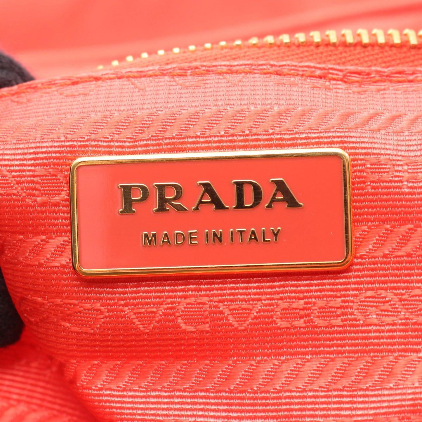 TESSUTO ハンドバッグ トートバッグ リボン ナイロン エナメルレザー コーラルオレンジ プラダ バッグ PRADA