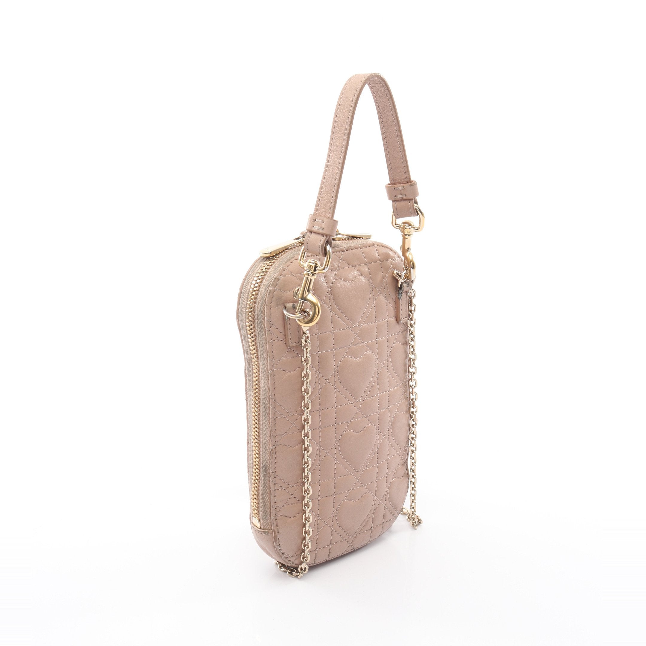 LADY DIOR レディディオール フォンホルダー ハンドバッグ レザー