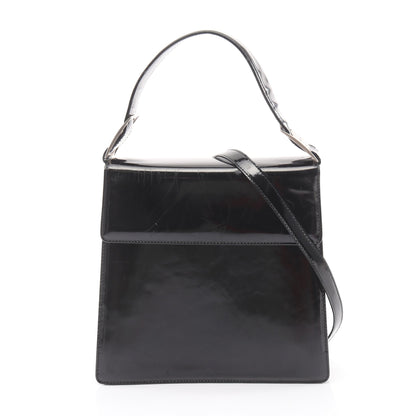ヴァラ ハンドバッグ エナメルレザー ブラック 2WAY サルヴァトーレフェラガモ バッグ Salvatore Ferragamo