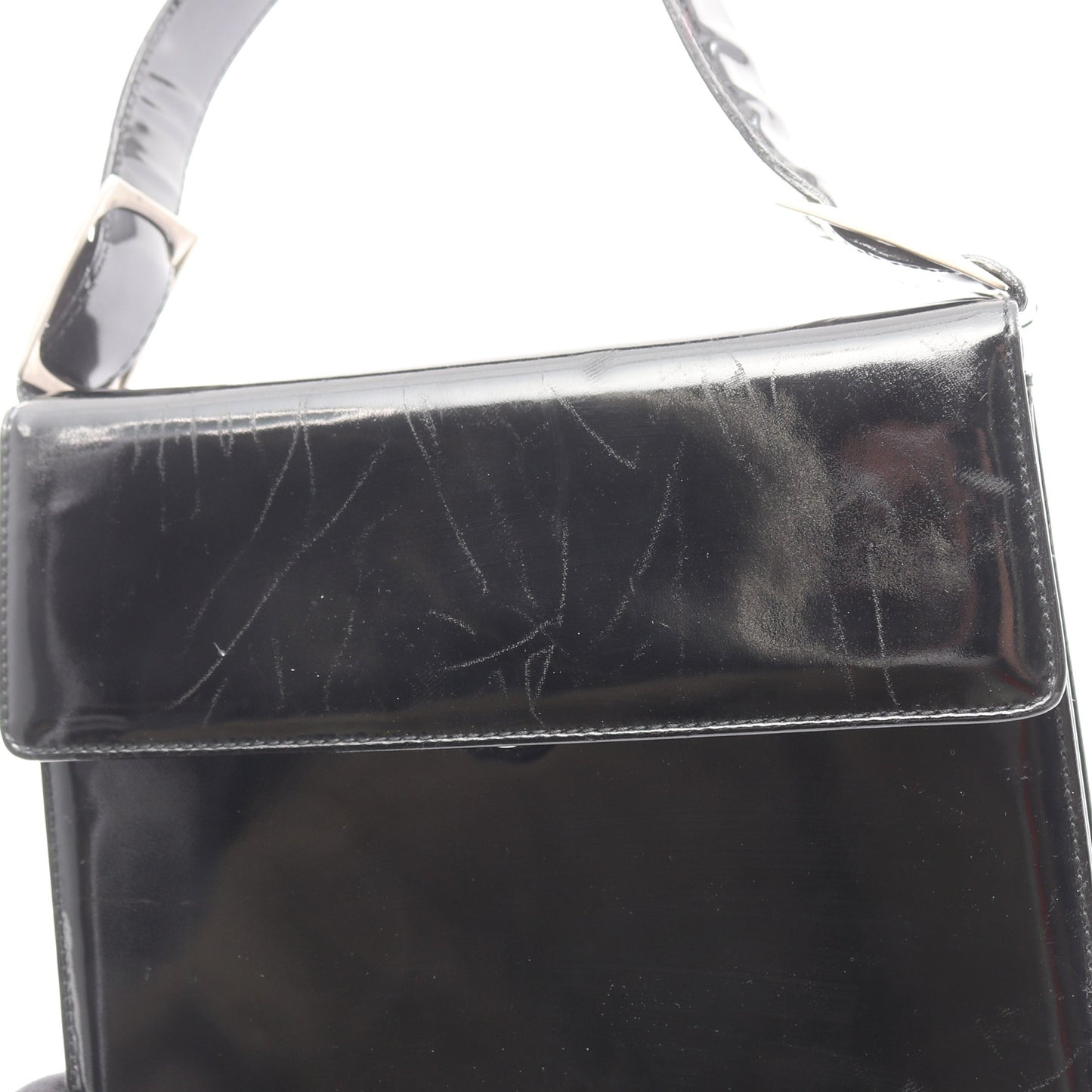 ヴァラ ハンドバッグ エナメルレザー ブラック 2WAY サルヴァトーレフェラガモ バッグ Salvatore Ferragamo