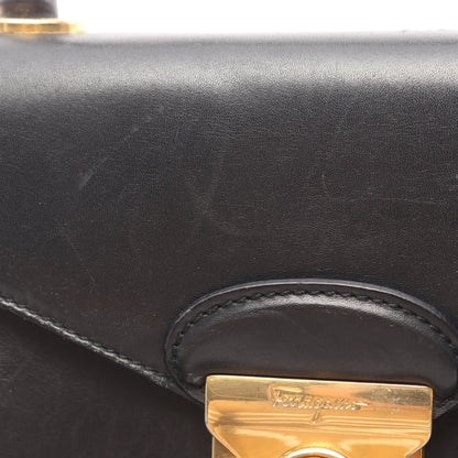 ハンドバッグ レザー ブラック ヒールモチーフ金具 2WAY サルヴァトーレフェラガモ バッグ Salvatore Ferragamo