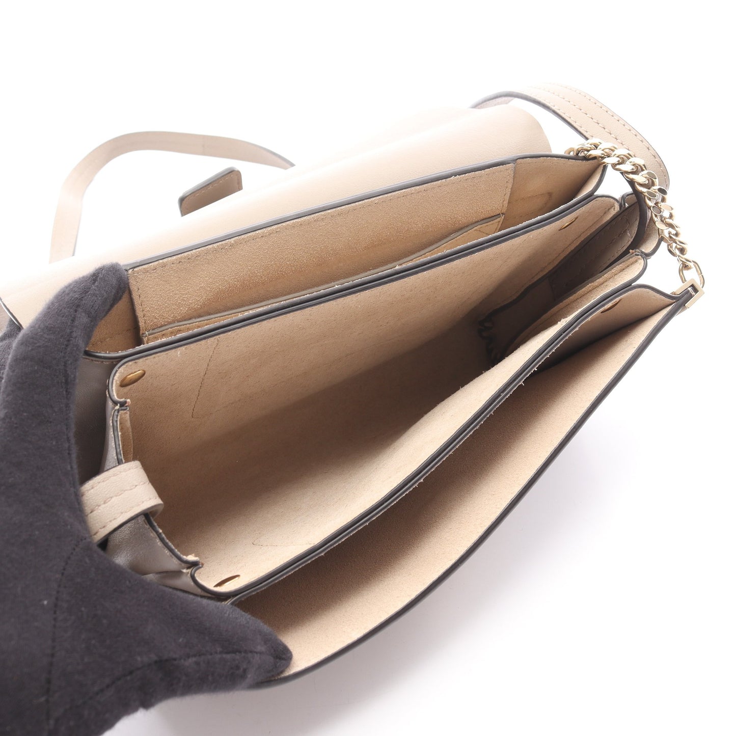 FAYE フェイ ショルダーバッグ レザー スエード グレーベージュ クロエ バッグ Chloe