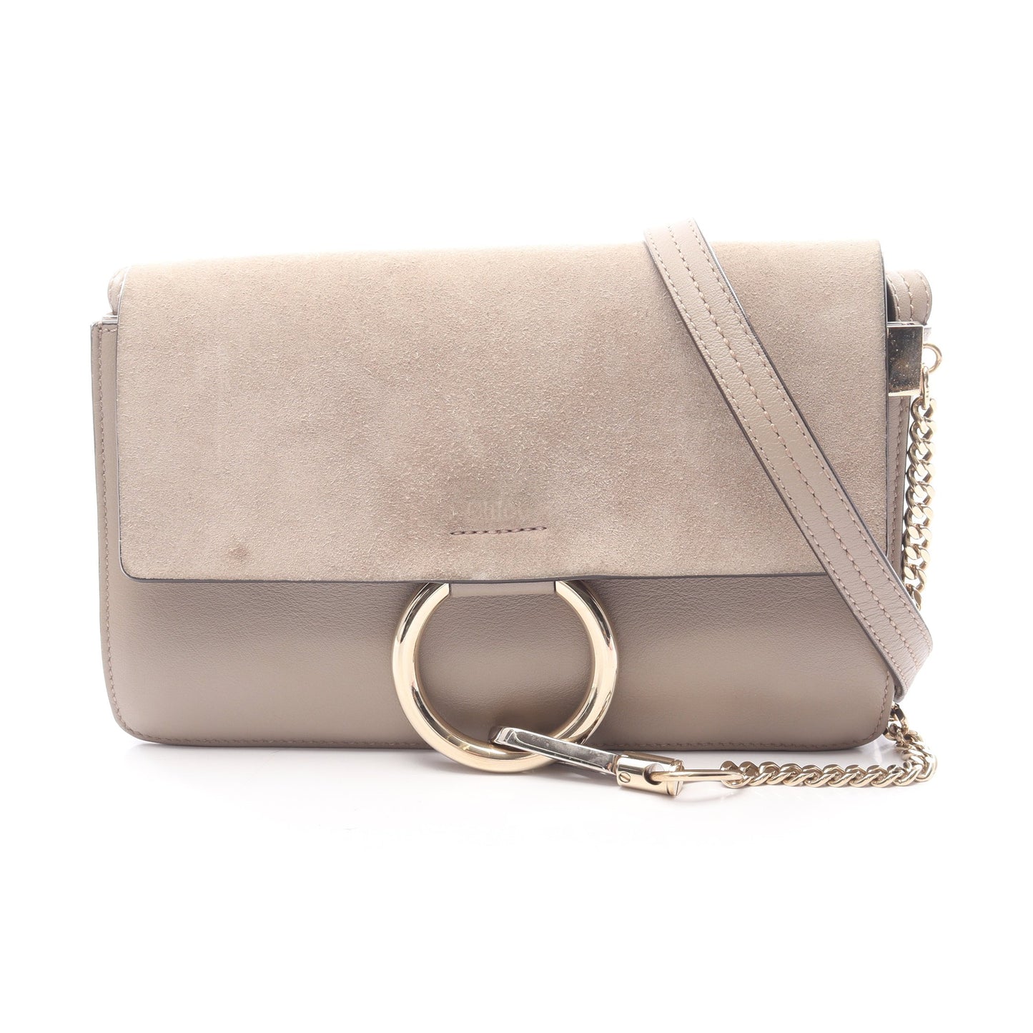 FAYE フェイ ショルダーバッグ レザー スエード グレーベージュ クロエ バッグ Chloe