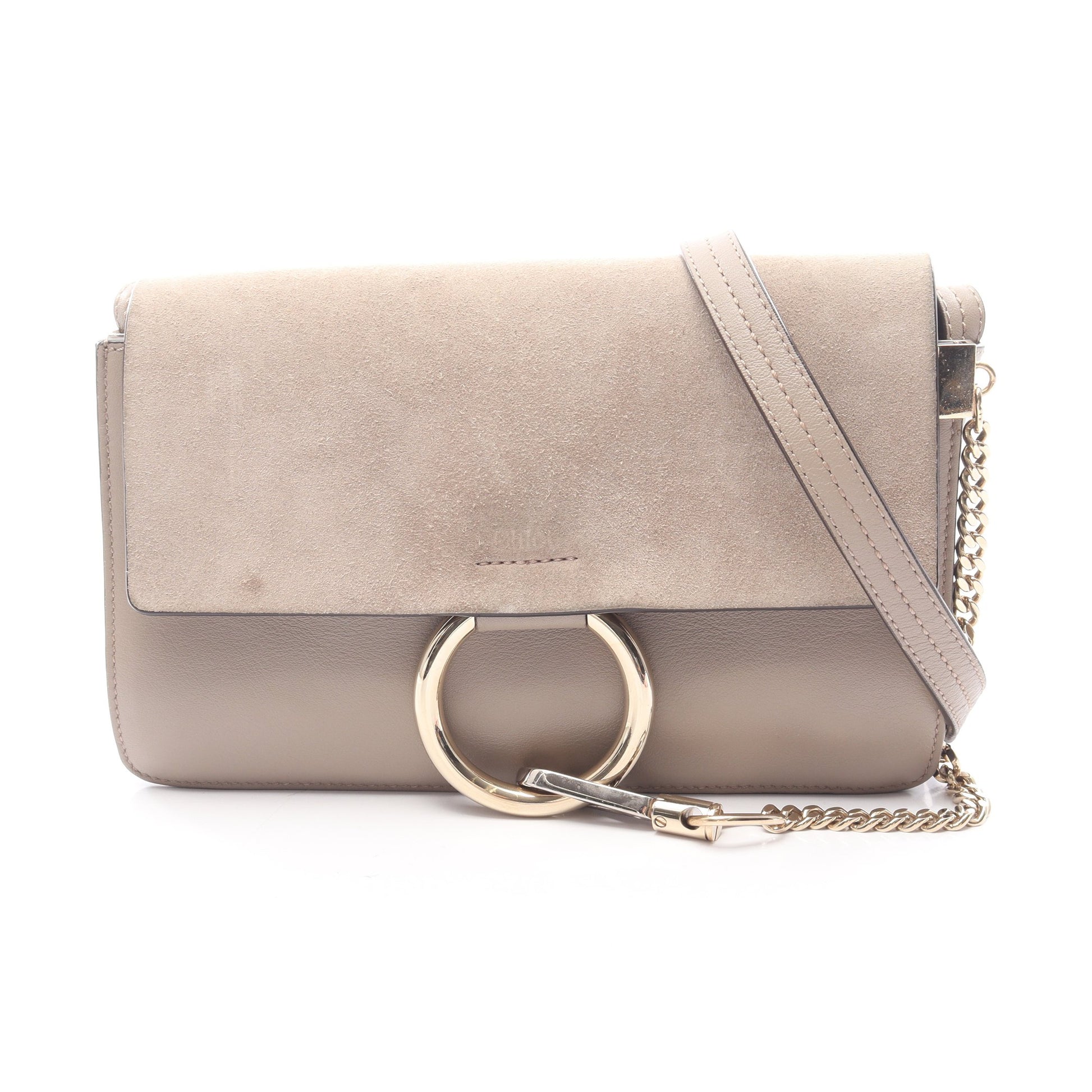 FAYE フェイ ショルダーバッグ レザー スエード グレーベージュ クロエ バッグ Chloe
