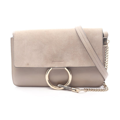 FAYE フェイ ショルダーバッグ レザー スエード グレーベージュ クロエ バッグ Chloe