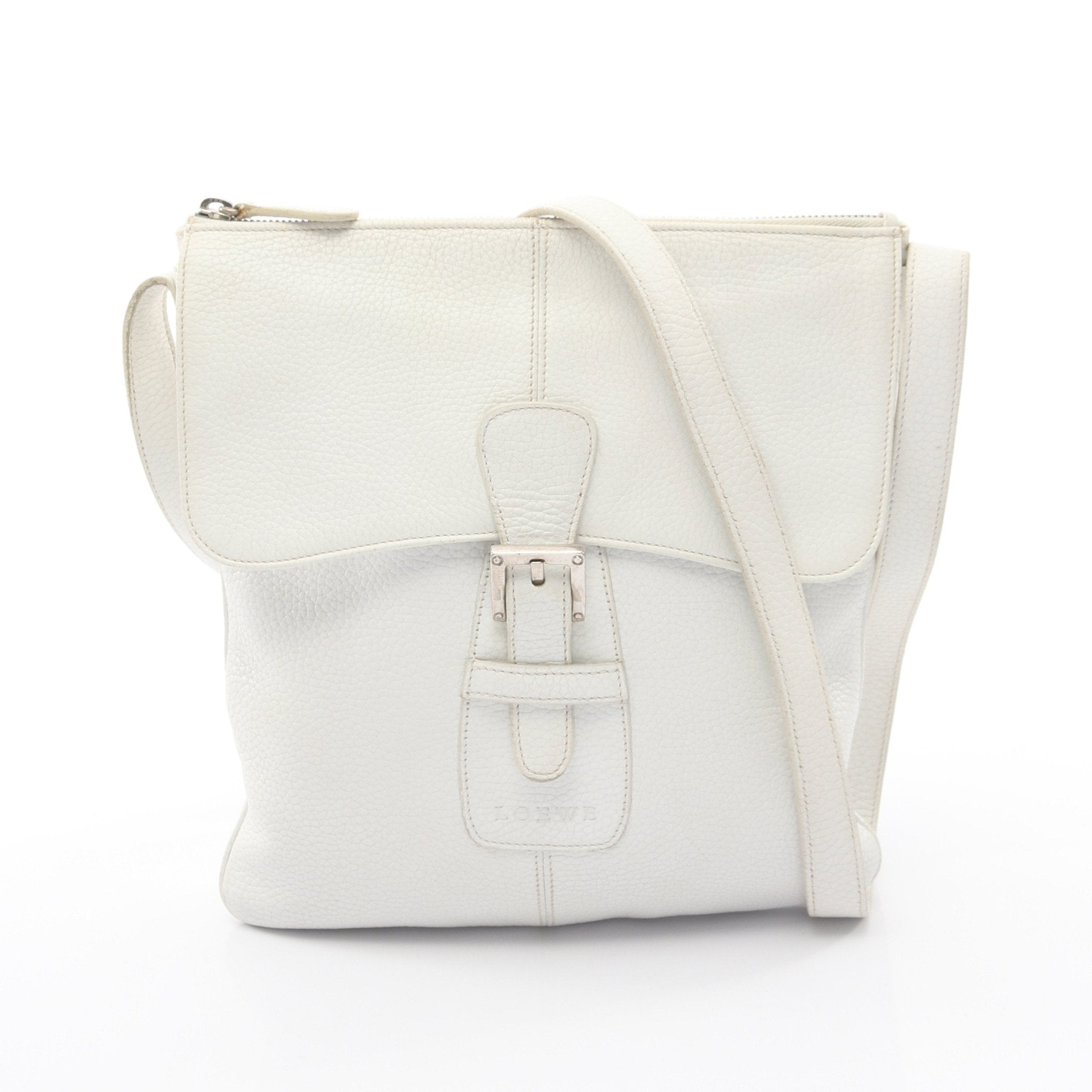 ロエベ LOEWE ホースシューバッグ ショルダーバッグ バッグ レザー レディース ホワイト系 【中古】 LOEWE - ロエベ LOEWE ホースシューバッグ ショルダーバッグ バッグ
