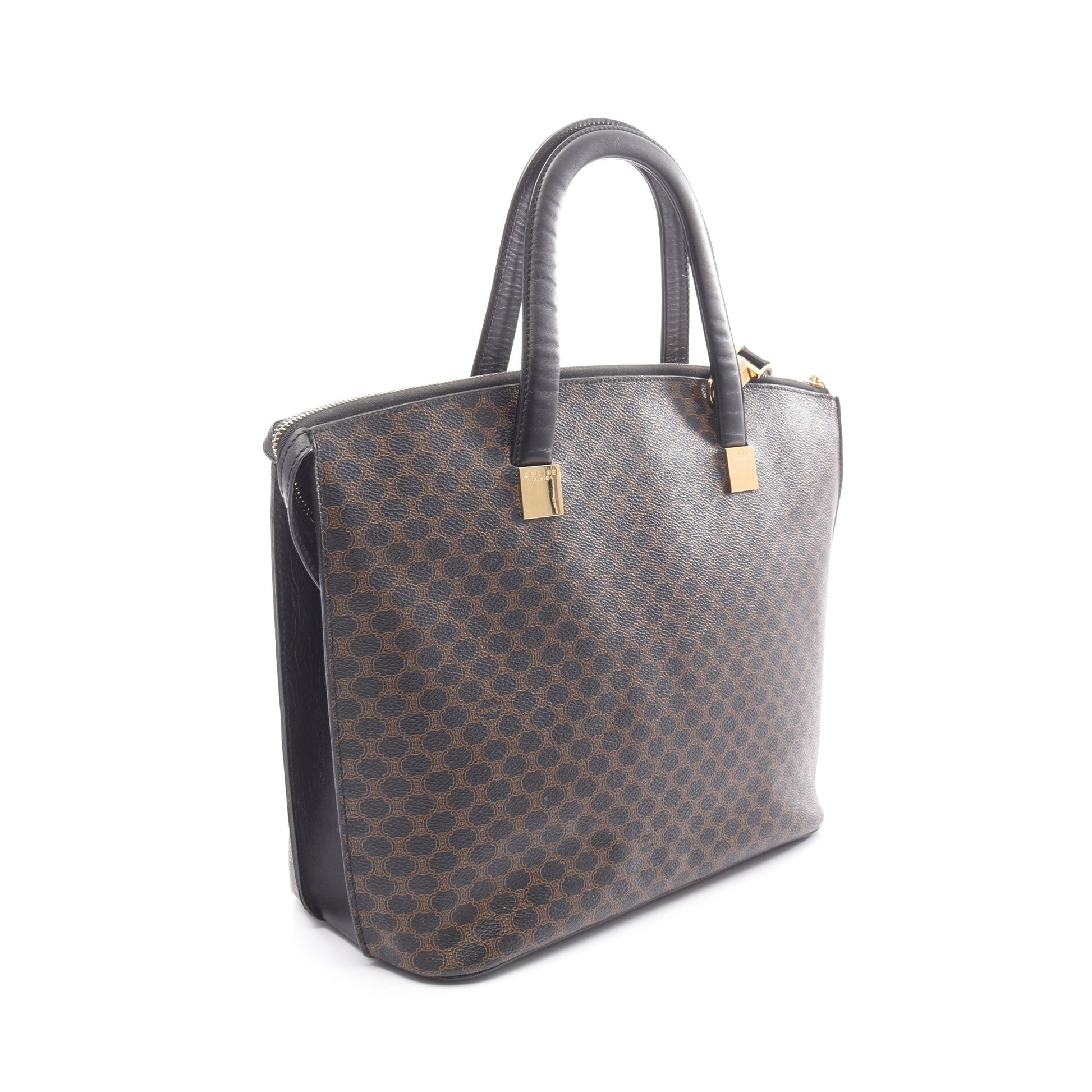 マカダム ハンドバッグ トートバッグ PVC レザー ブラック ブラウン 2WAY セリーヌ バッグ CELINE