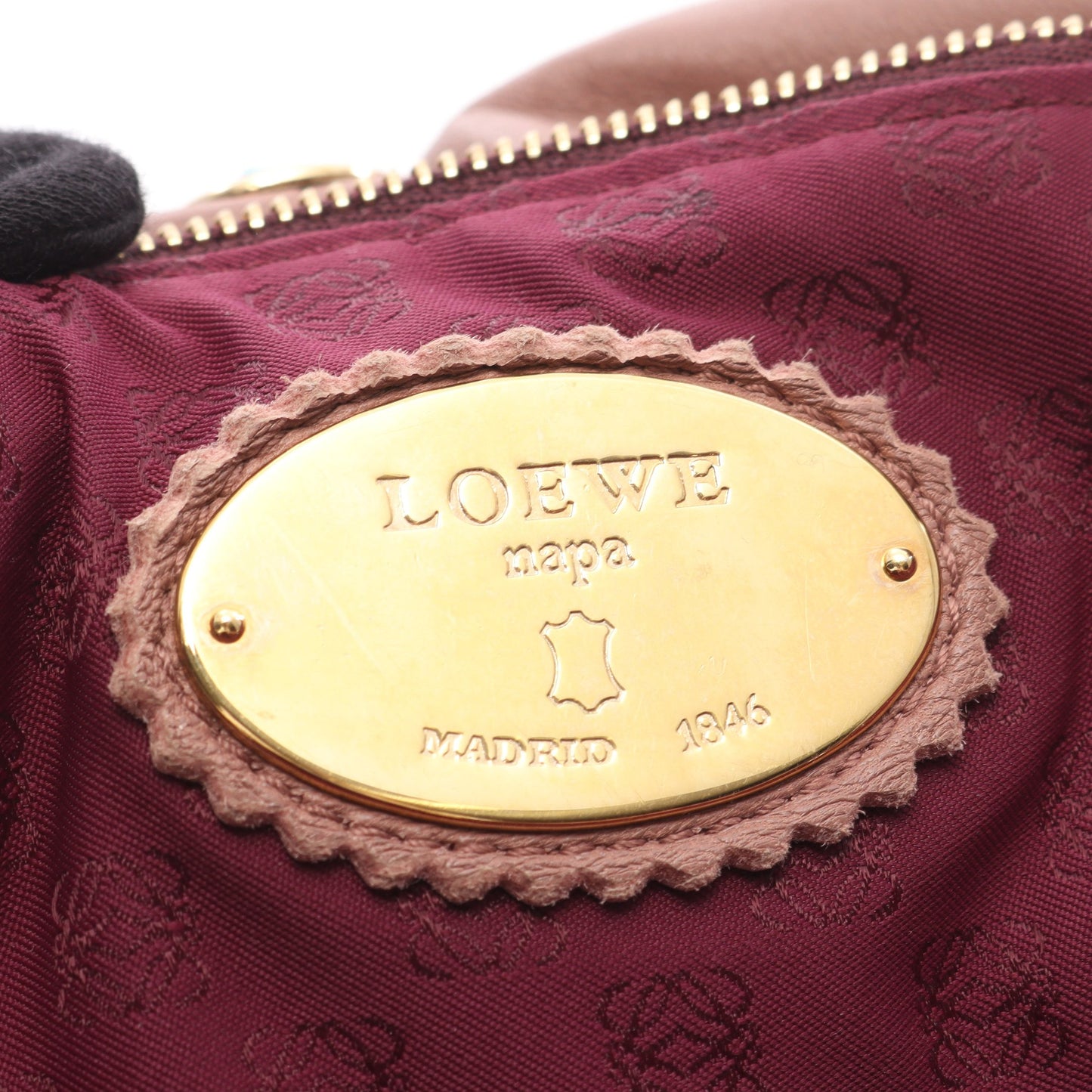 ナッパアイレ ハンドバッグ レザー ピンクブラウン ロエベ バッグ LOEWE