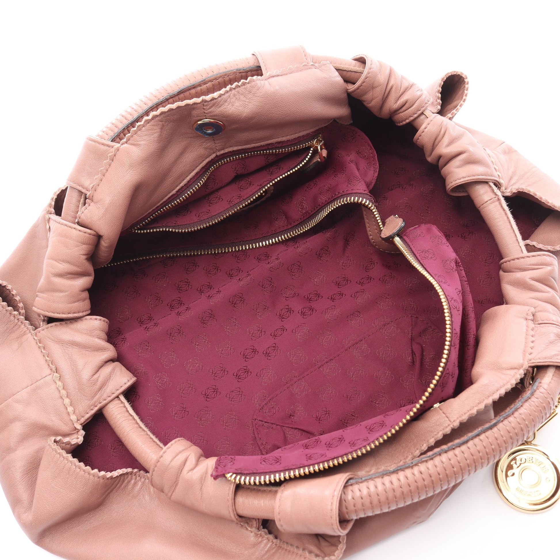 ナッパアイレ ハンドバッグ レザー ピンクブラウン ロエベ バッグ LOEWE