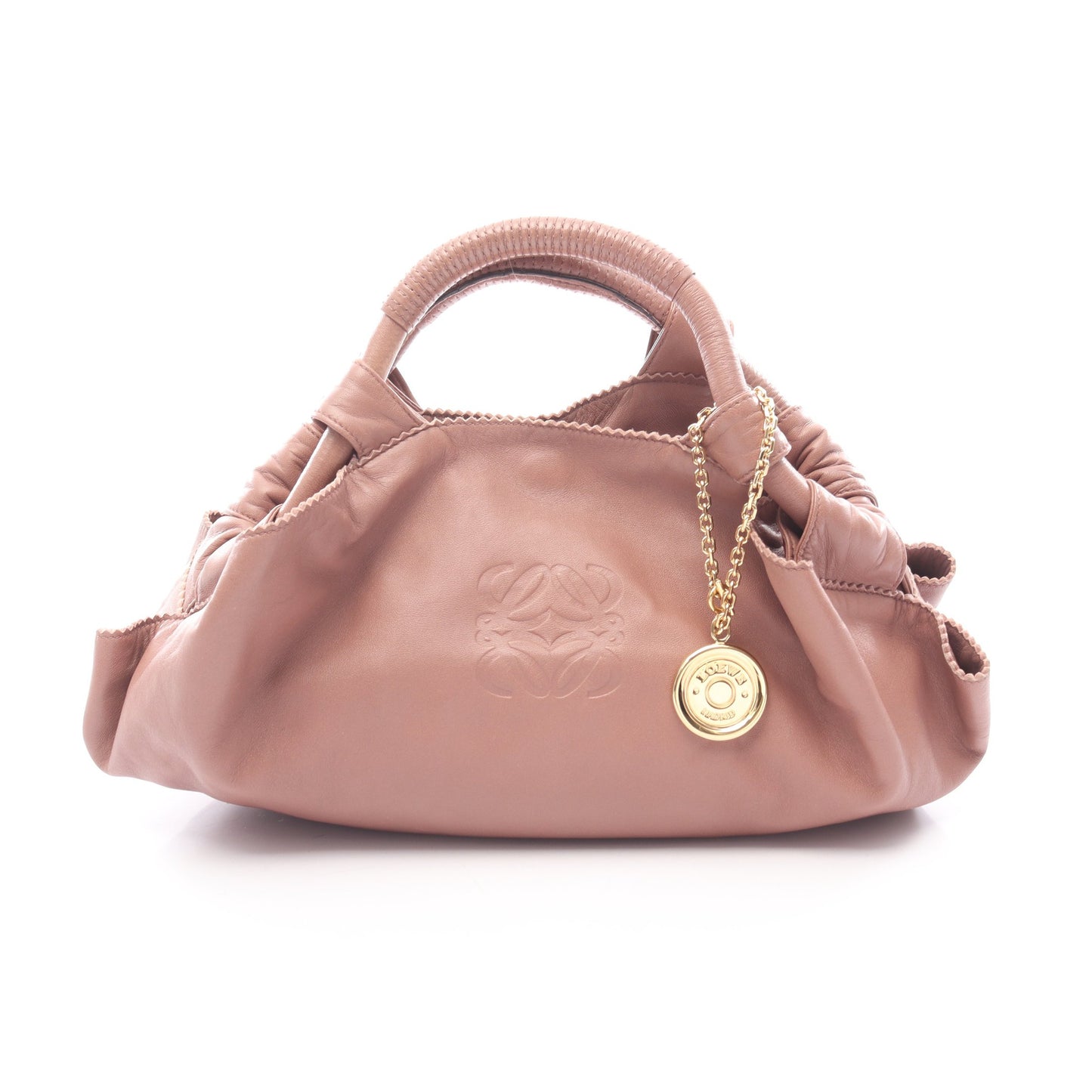 ナッパアイレ ハンドバッグ レザー ピンクブラウン ロエベ バッグ LOEWE