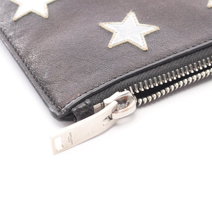 クラッチバッグ スター レザー ブラック シルバー サンローランパリ バッグ SAINT LAURENT PARIS