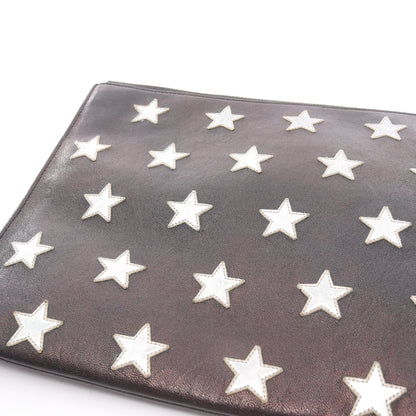 クラッチバッグ スター レザー ブラック シルバー サンローランパリ バッグ SAINT LAURENT PARIS