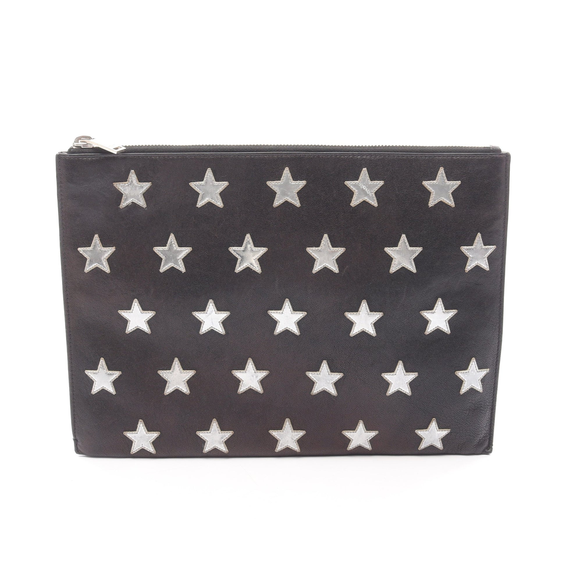 クラッチバッグ スター レザー ブラック シルバー サンローランパリ バッグ SAINT LAURENT PARIS