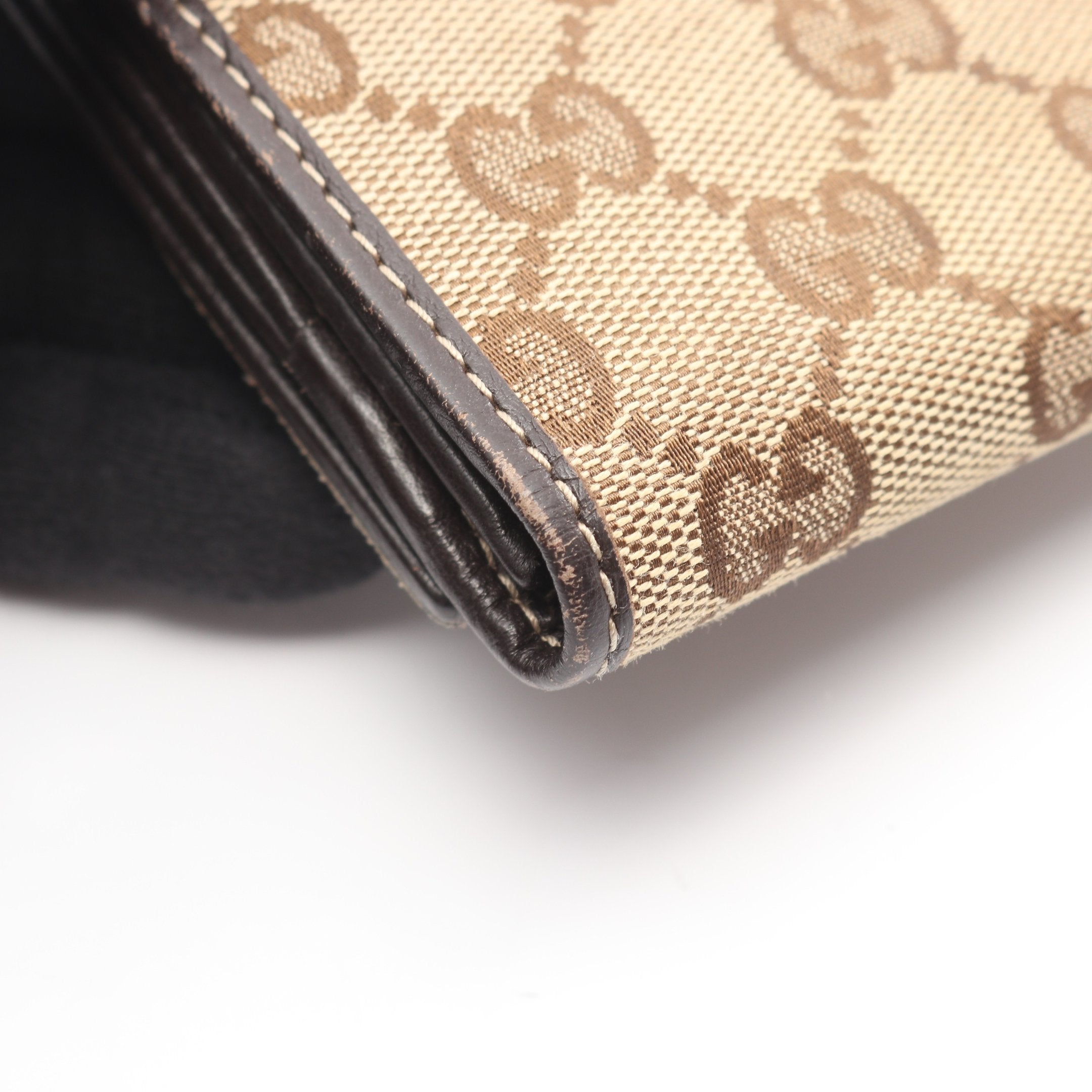 インターロッキングG GGキャンバス 二つ折り長財布 キャンバス レザー