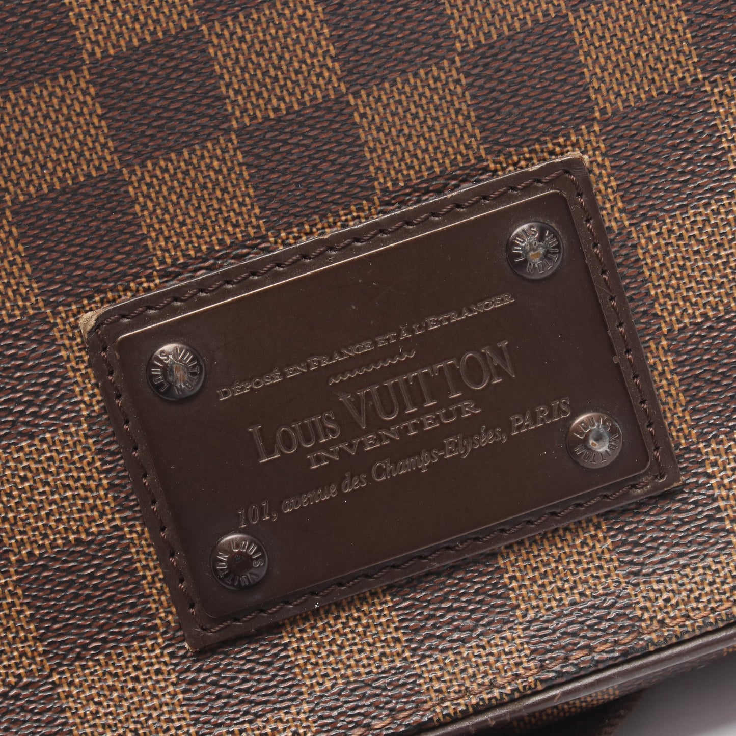 ブルックリンPM ダミエエベヌ ショルダーバッグ PVC レザー ブラウン ルイヴィトン バッグ LOUIS VUITTON