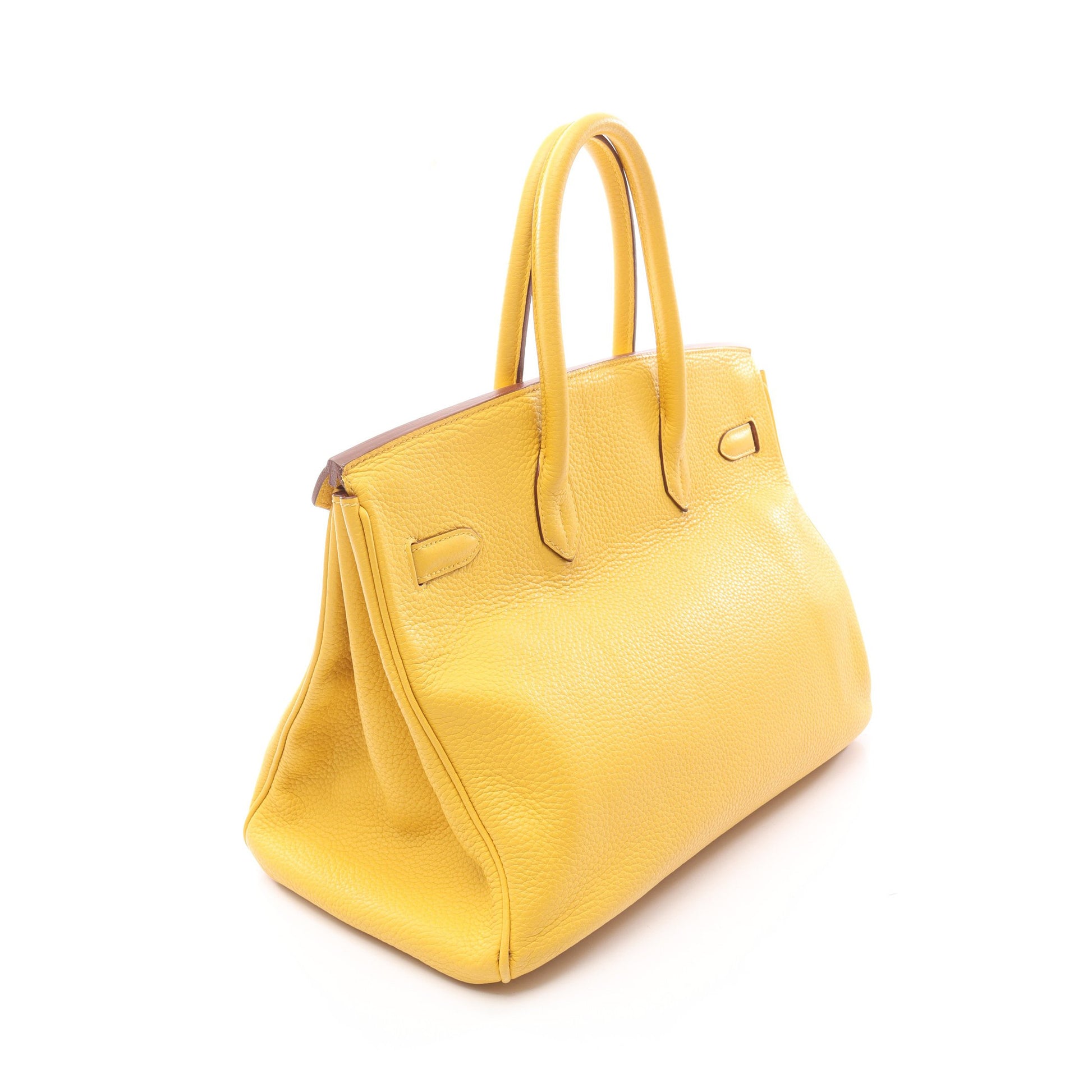 バーキン35 ソレイユ ハンドバッグ トリヨンクレマンス イエロー シルバー金具 □M刻印 エルメス バッグ HERMES
