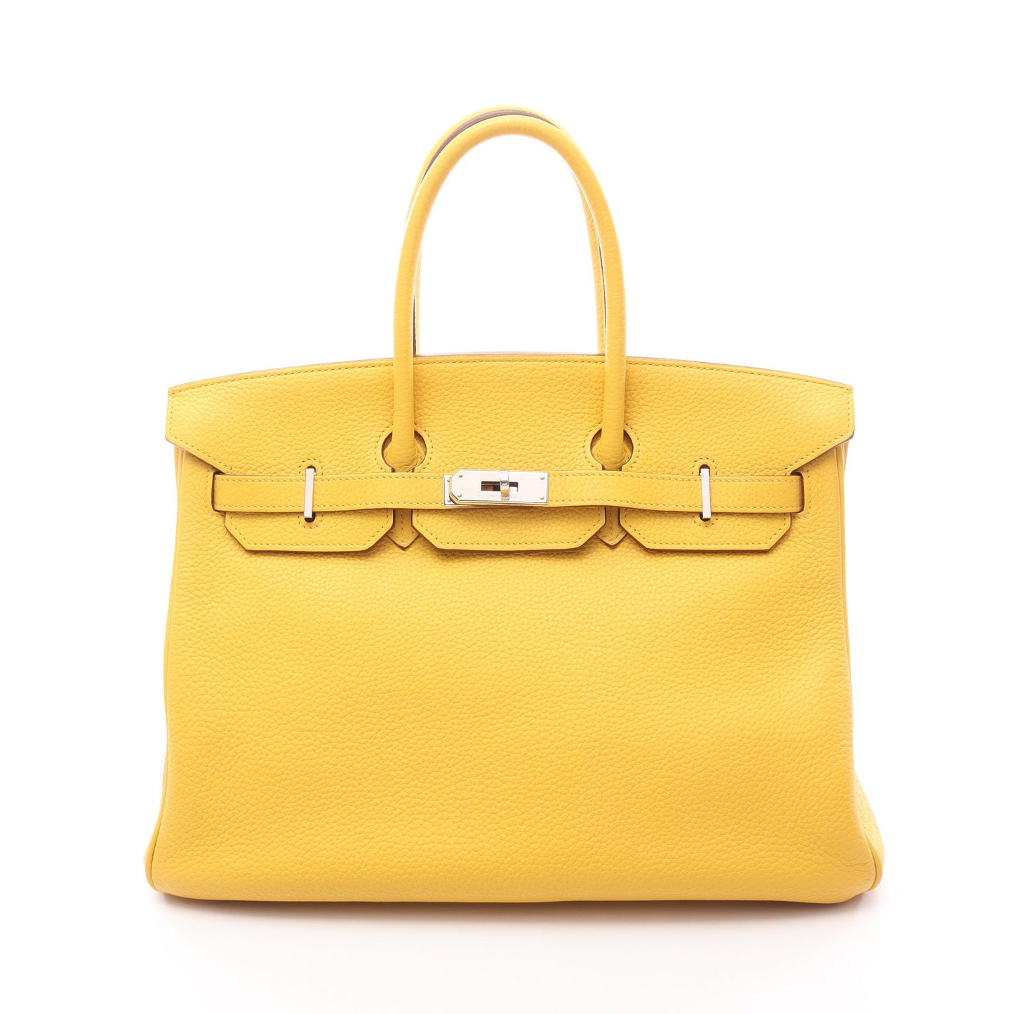 バーキン35 ソレイユ ハンドバッグ トリヨンクレマンス イエロー シルバー金具 □M刻印 エルメス バッグ HERMES