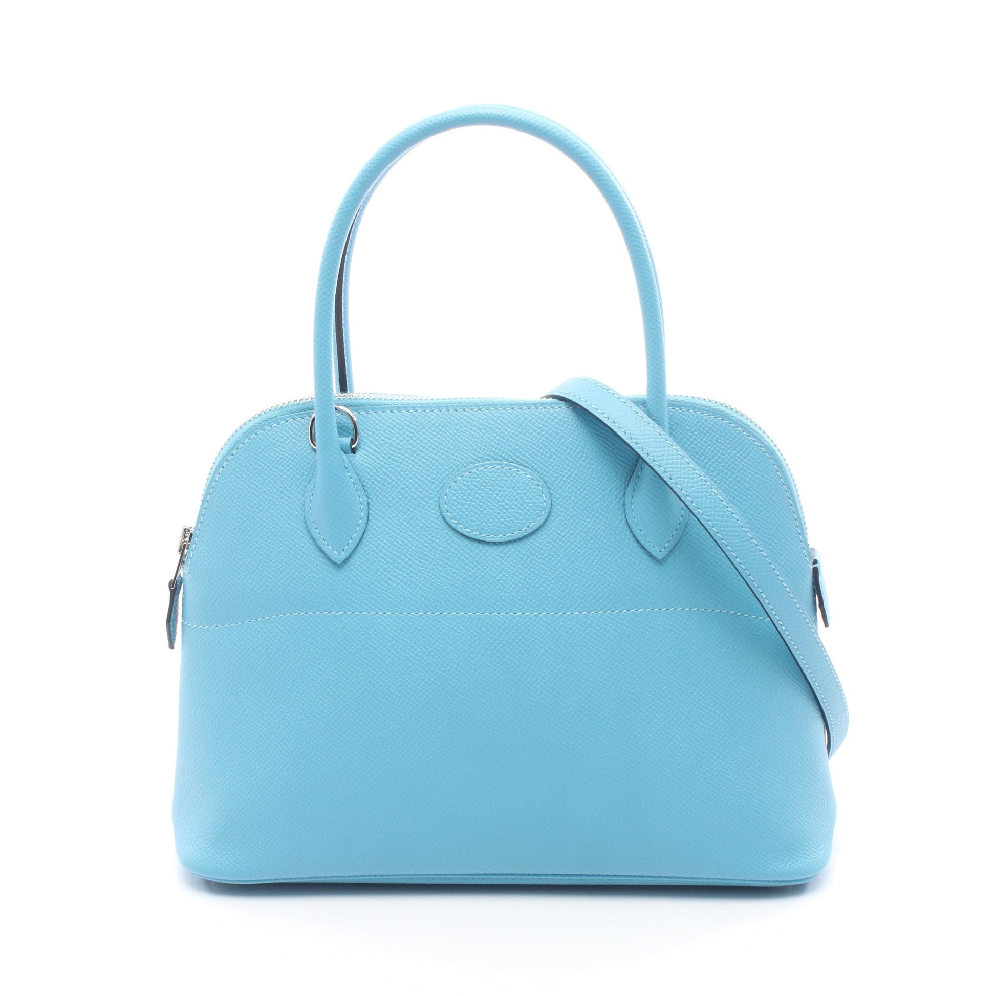 ボリード27 ブルーノール ハンドバッグ ヴォーエプソン ブルー シルバー金具 2WAY D刻印 エルメス バッグ HERMES