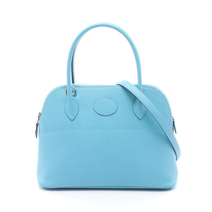 ボリード27 ブルーノール ハンドバッグ ヴォーエプソン ブルー シルバー金具 2WAY D刻印 エルメス バッグ HERMES