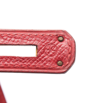 ケリー32 ルージュヴィフ ハンドバッグ クシュベル レッド ゴールド金具 外縫い 2WAY ○X刻印 エルメス バッグ HERMES