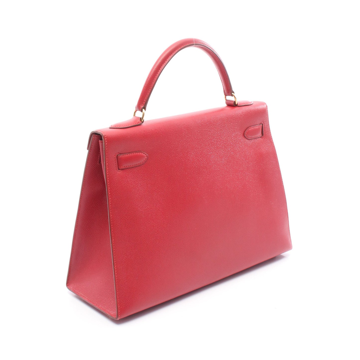ケリー32 ルージュヴィフ ハンドバッグ クシュベル レッド ゴールド金具 外縫い 2WAY ○X刻印 エルメス バッグ HERMES
