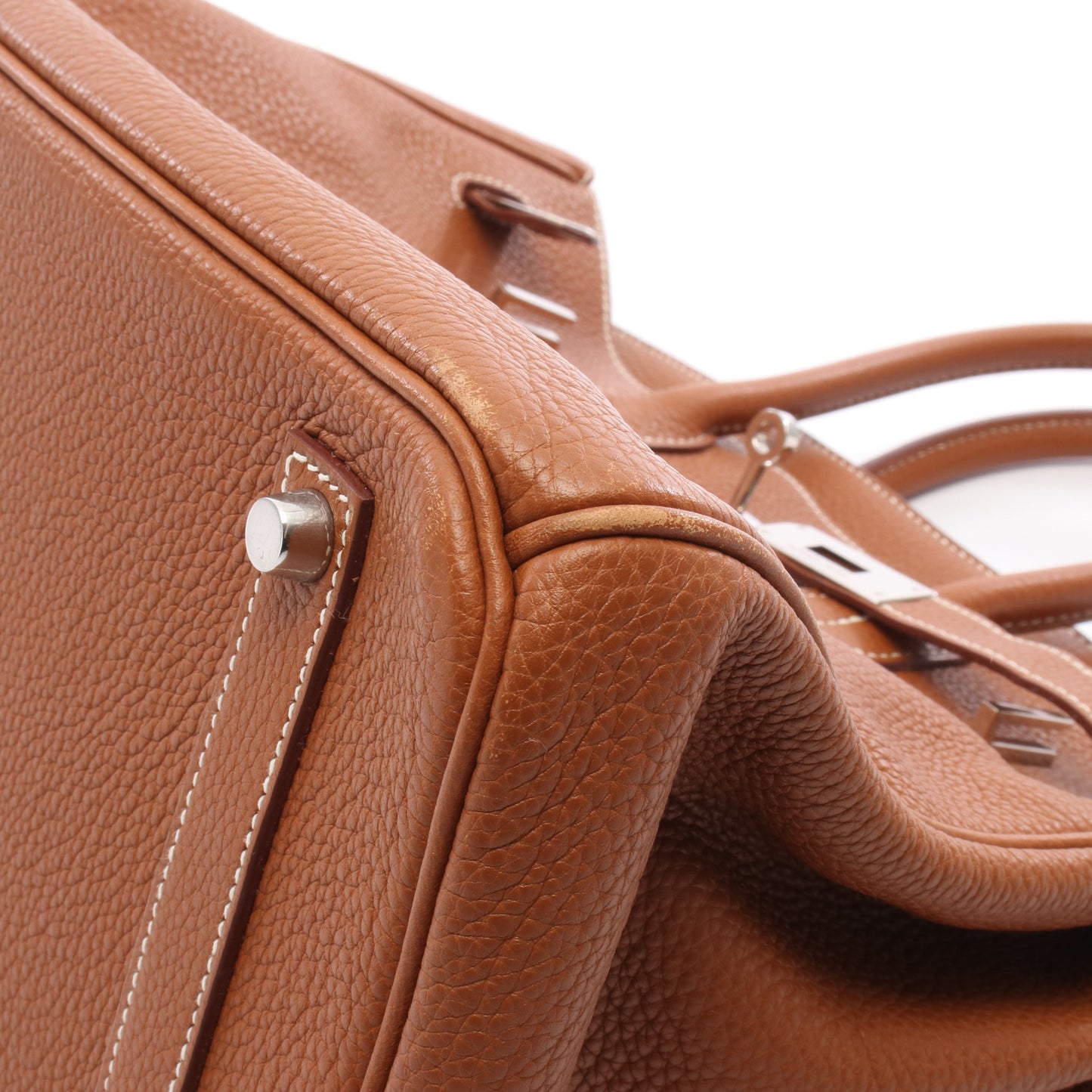 バーキン35 ゴールド ハンドバッグ トリヨンクレマンス ブラウン シルバー金具 □L刻印 エルメス バッグ HERMES