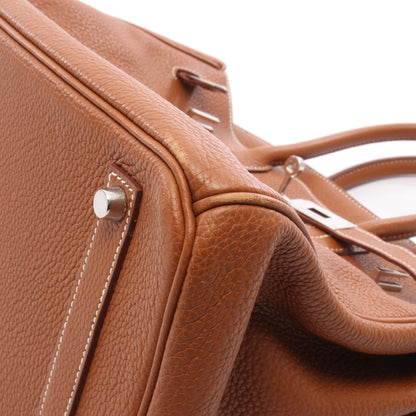 バーキン35 ゴールド ハンドバッグ トリヨンクレマンス ブラウン シルバー金具 □L刻印 エルメス バッグ HERMES