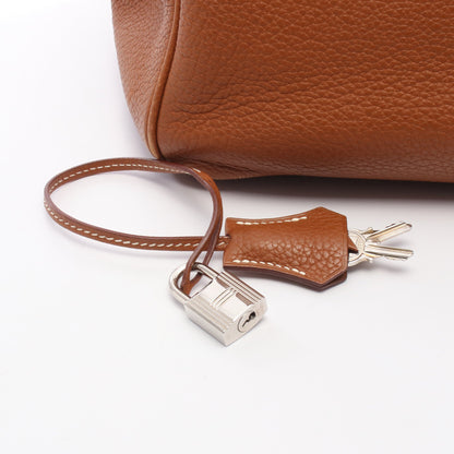 バーキン35 ゴールド ハンドバッグ トリヨンクレマンス ブラウン シルバー金具 □L刻印 エルメス バッグ HERMES