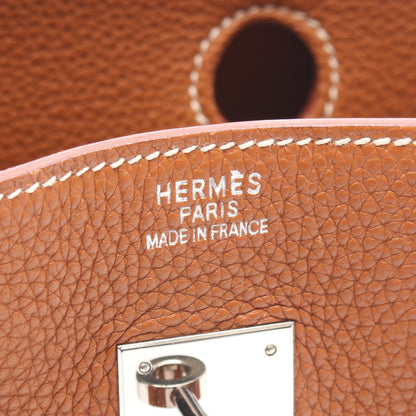 バーキン35 ゴールド ハンドバッグ トリヨンクレマンス ブラウン シルバー金具 □L刻印 エルメス バッグ HERMES