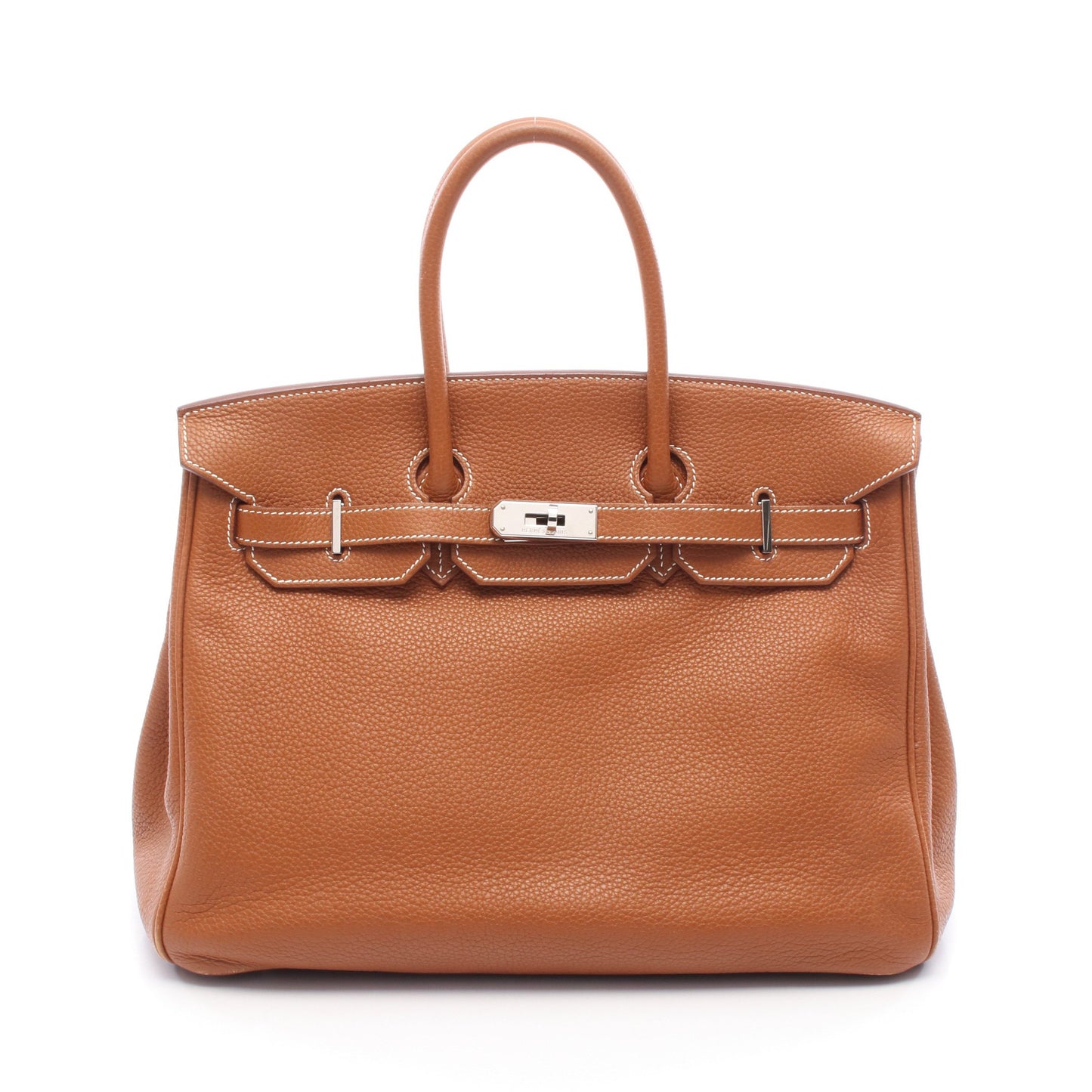 バーキン35 ゴールド ハンドバッグ トリヨンクレマンス ブラウン シルバー金具 □L刻印 エルメス バッグ HERMES