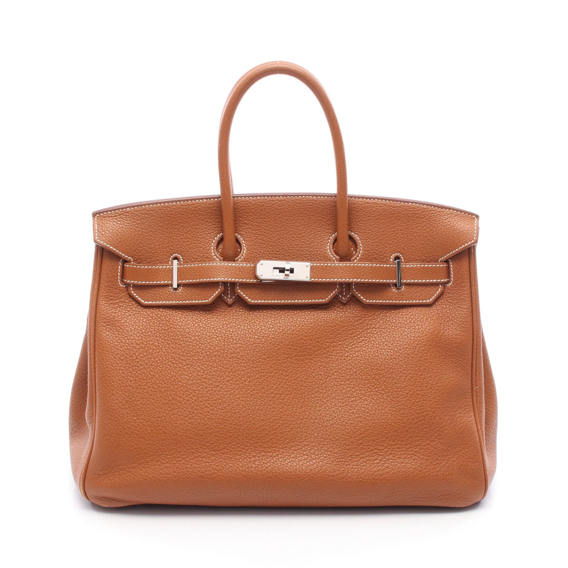 バーキン35 ゴールド ハンドバッグ トリヨンクレマンス ブラウン シルバー金具 □L刻印 エルメス バッグ HERMES