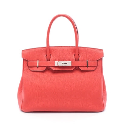 バーキン30 ルージュピヴォワンヌ ハンドバッグ トゴ ピンクレッド シルバー金具 □R刻印 エルメス バッグ HERMES