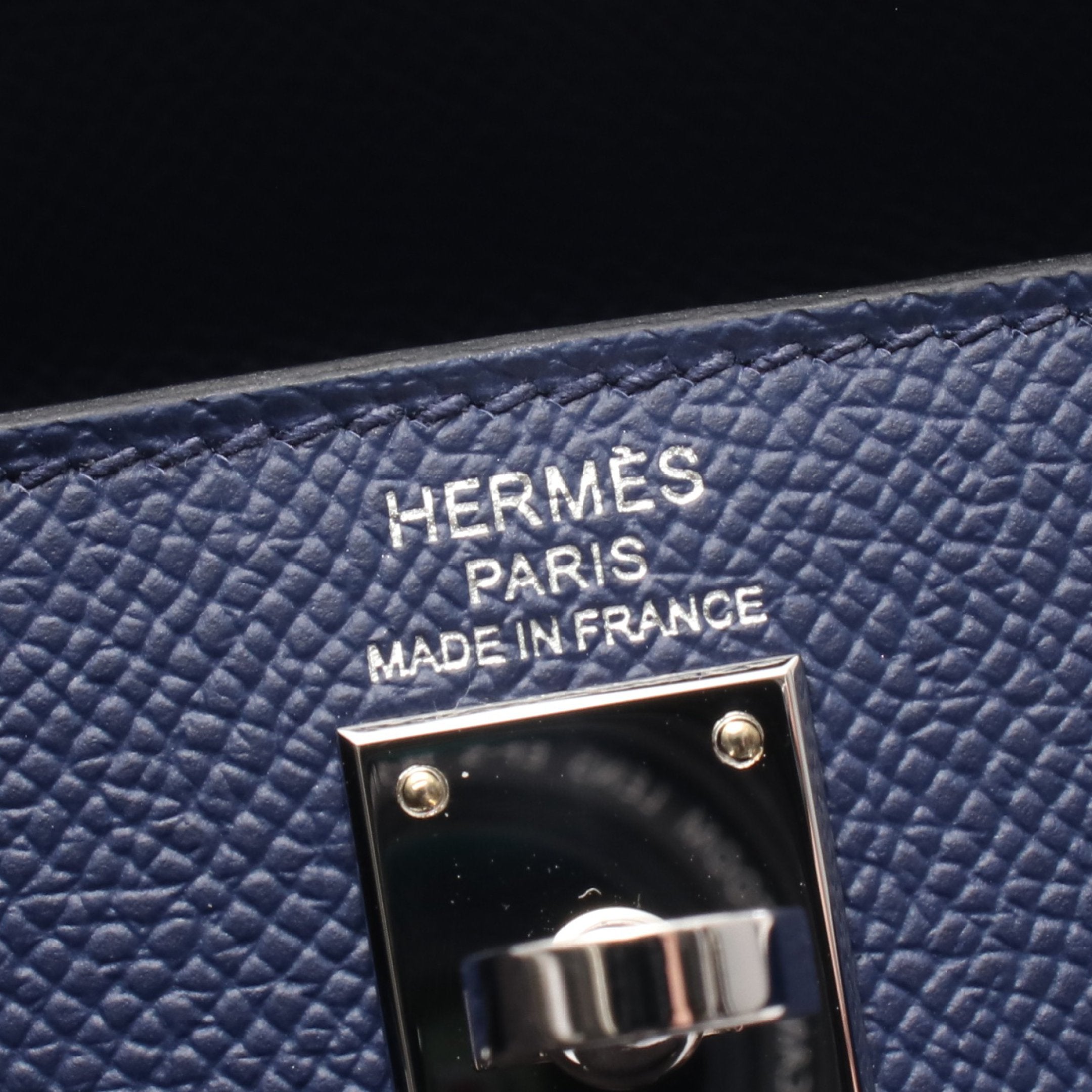 エルメス HERMES 2WAYバッグ ケリー25 外縫い トリコロール ヴォーエプソン ブルーサフィール×ブルーフランス×ブラック シルバー金具 紺 青 黒 U 【箱】【中古】 ケリー25 トリコロール ブルーサフィール ブルーフランス ハンドバッグ