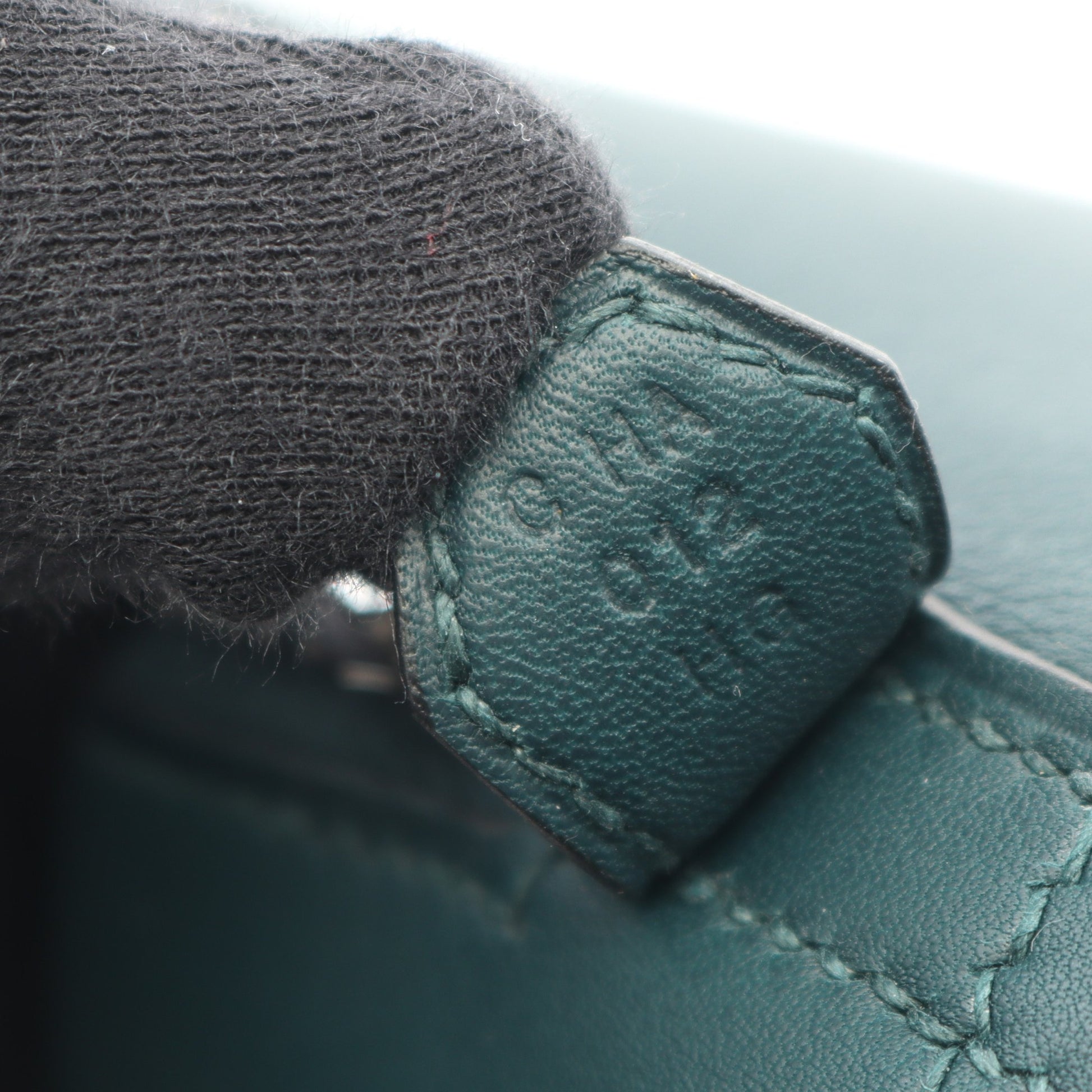ボリード27 ヴェールシプレス ハンドバッグ ヴォースイフト ダークグリーン シルバー金具 2WAY C刻印 エルメス バッグ HERMES