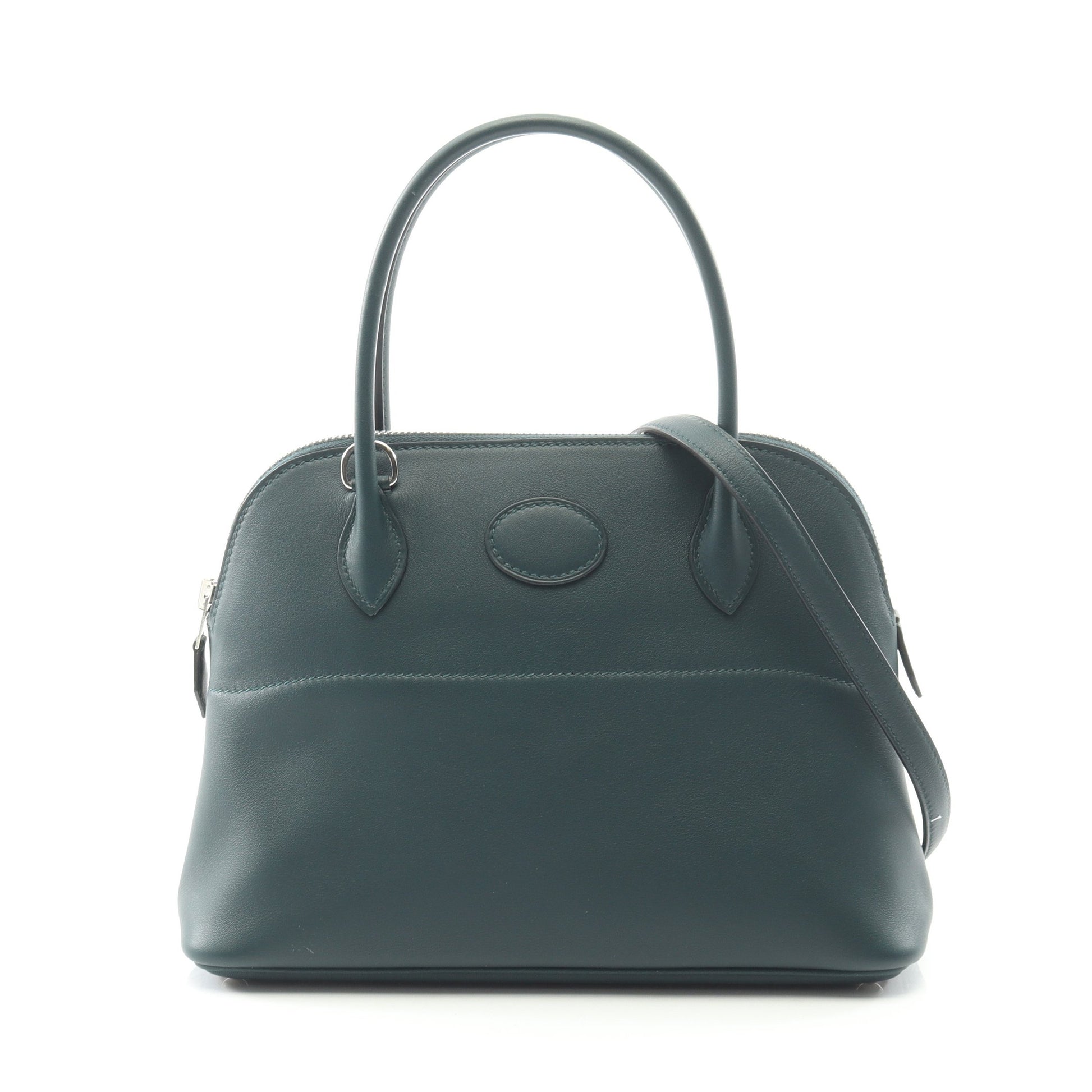 ボリード27 ヴェールシプレス ハンドバッグ ヴォースイフト ダークグリーン シルバー金具 2WAY C刻印 エルメス バッグ HERMES