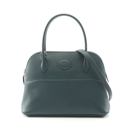 ボリード27 ヴェールシプレス ハンドバッグ ヴォースイフト ダークグリーン シルバー金具 2WAY C刻印 エルメス バッグ HERMES