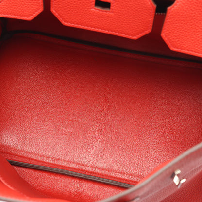 バーキン35 ルージュカザック ハンドバッグ トゴ レッド シルバー金具 □P刻印 エルメス バッグ HERMES