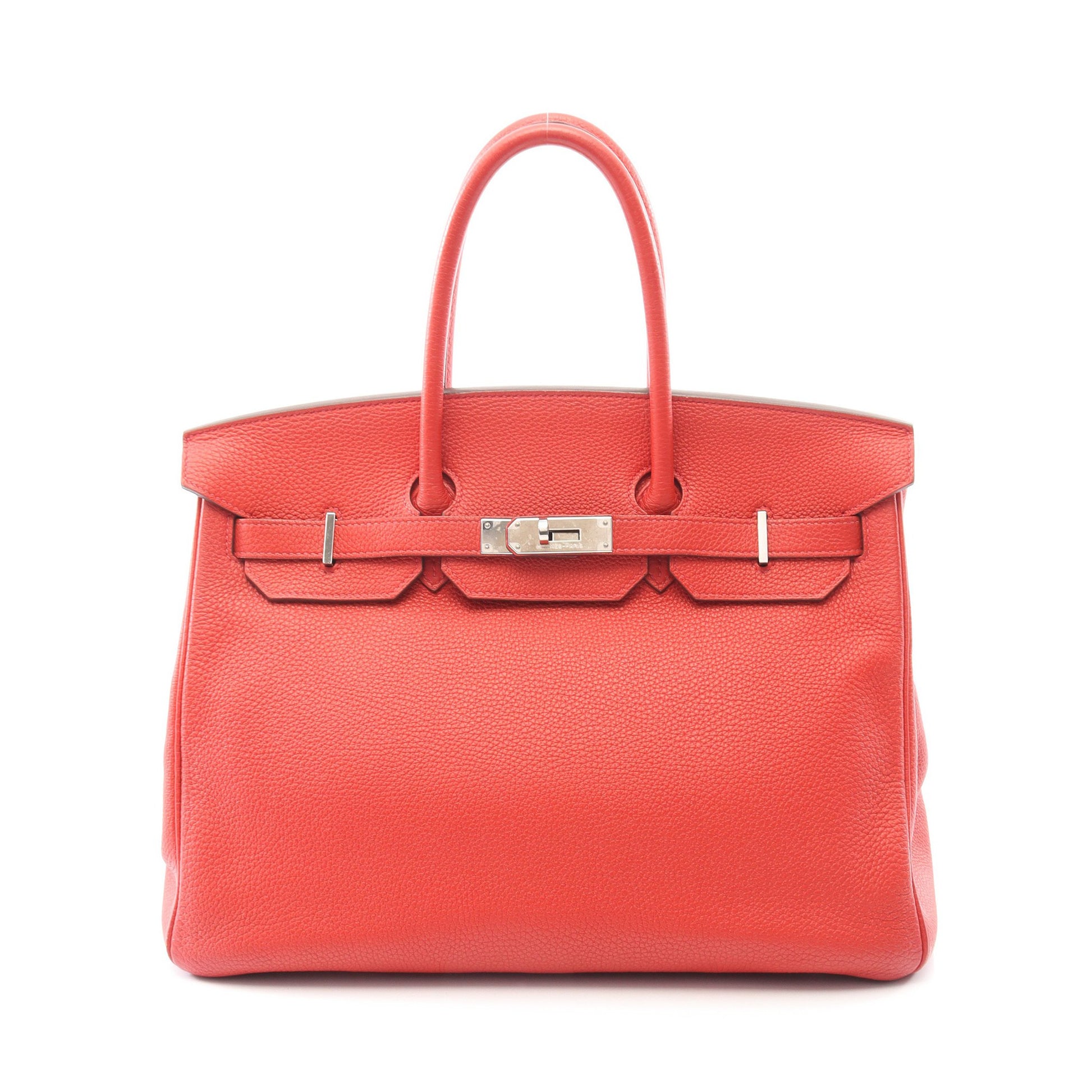 バーキン35 ルージュカザック ハンドバッグ トゴ レッド シルバー金具 □P刻印 エルメス バッグ HERMES