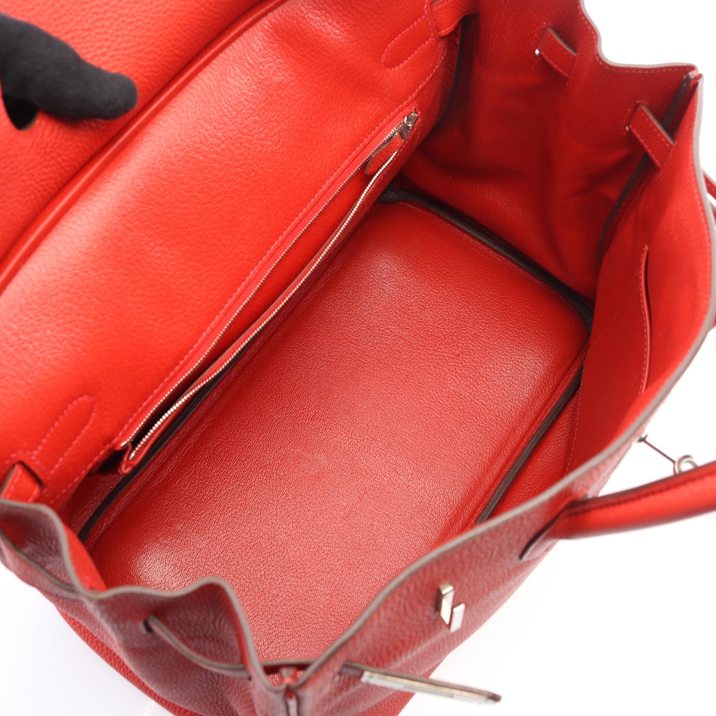 バーキン35 ルージュカザック ハンドバッグ トゴ レッド シルバー金具 □P刻印 エルメス バッグ HERMES