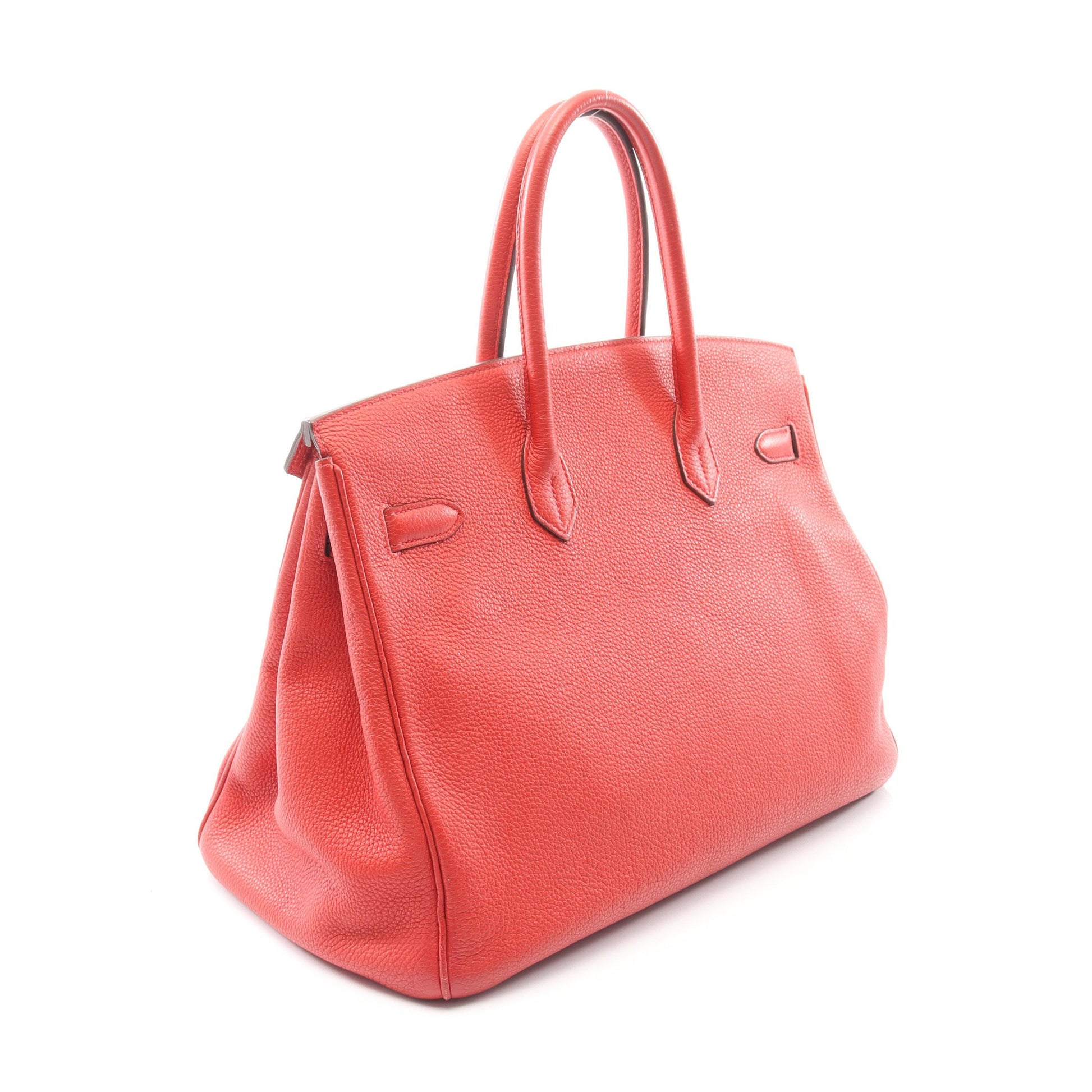 バーキン35 ルージュカザック ハンドバッグ トゴ レッド シルバー金具 □P刻印 エルメス バッグ HERMES