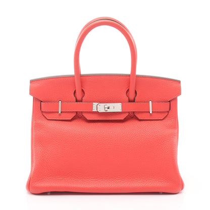 バーキン30 ルージュピヴォワンヌ ハンドバッグ トリヨンクレマンス ピンク シルバー金具 C刻印 エルメス バッグ HERMES