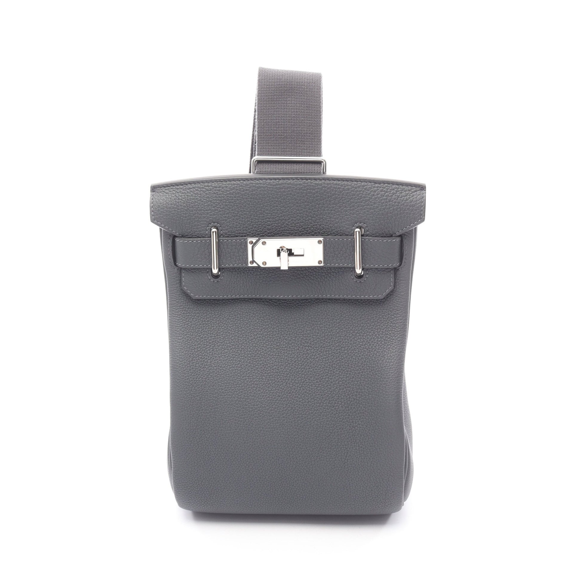 ケリーアッカドPM グリミスティ ボディバッグ トゴ ダークグレー シルバー金具 W刻印 エルメス バッグ HERMES