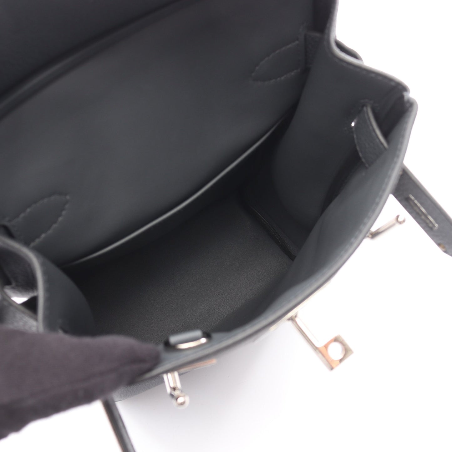 ケリーアッカドPM グリミスティ ボディバッグ トゴ ダークグレー シルバー金具 W刻印 エルメス バッグ HERMES
