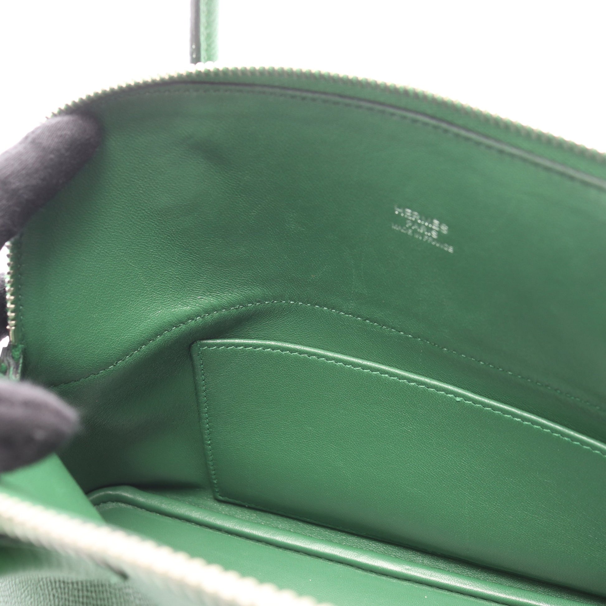 ボリード27 ミント ハンドバッグ ヴォーエプソン グリーン シルバー金具 2WAY □N刻印 エルメス バッグ HERMES