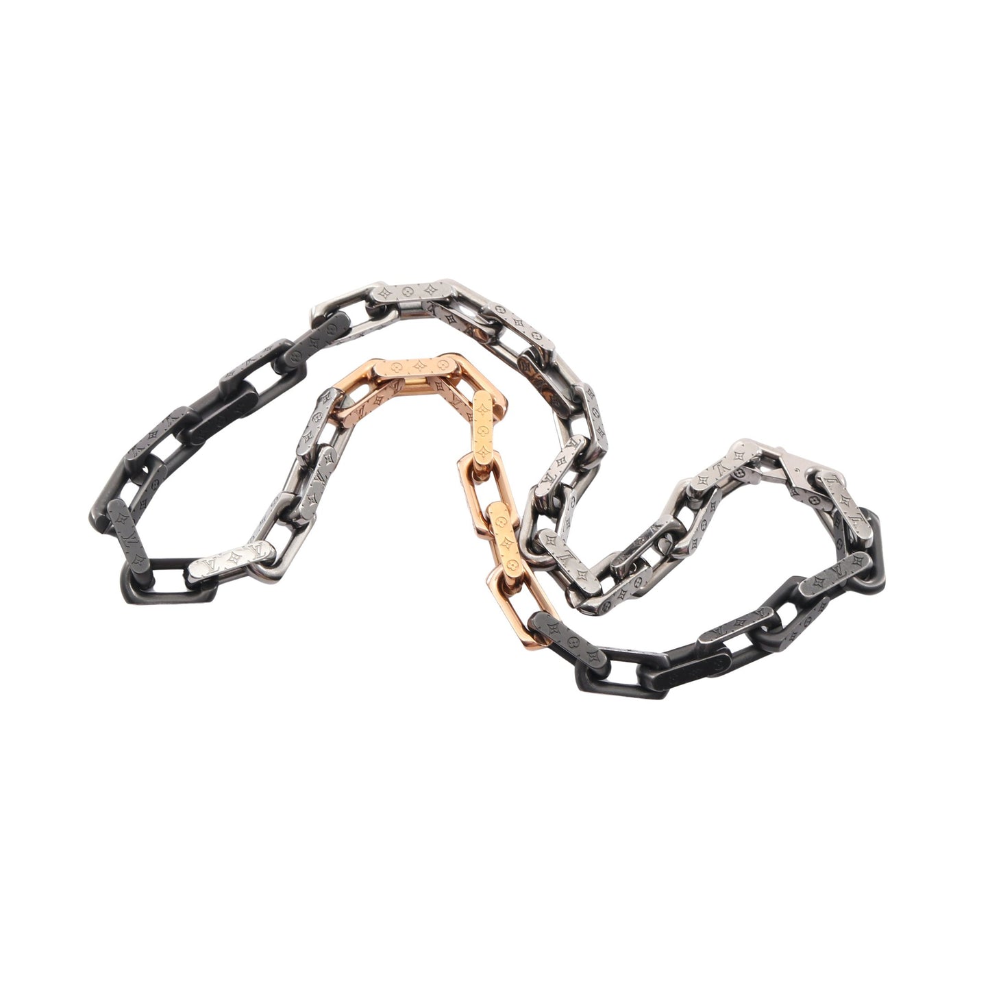 コリエ モノグラム チェーン ネックレス ブラック シルバー ピンクゴールド ルイヴィトン アクセサリー LOUIS VUITTON