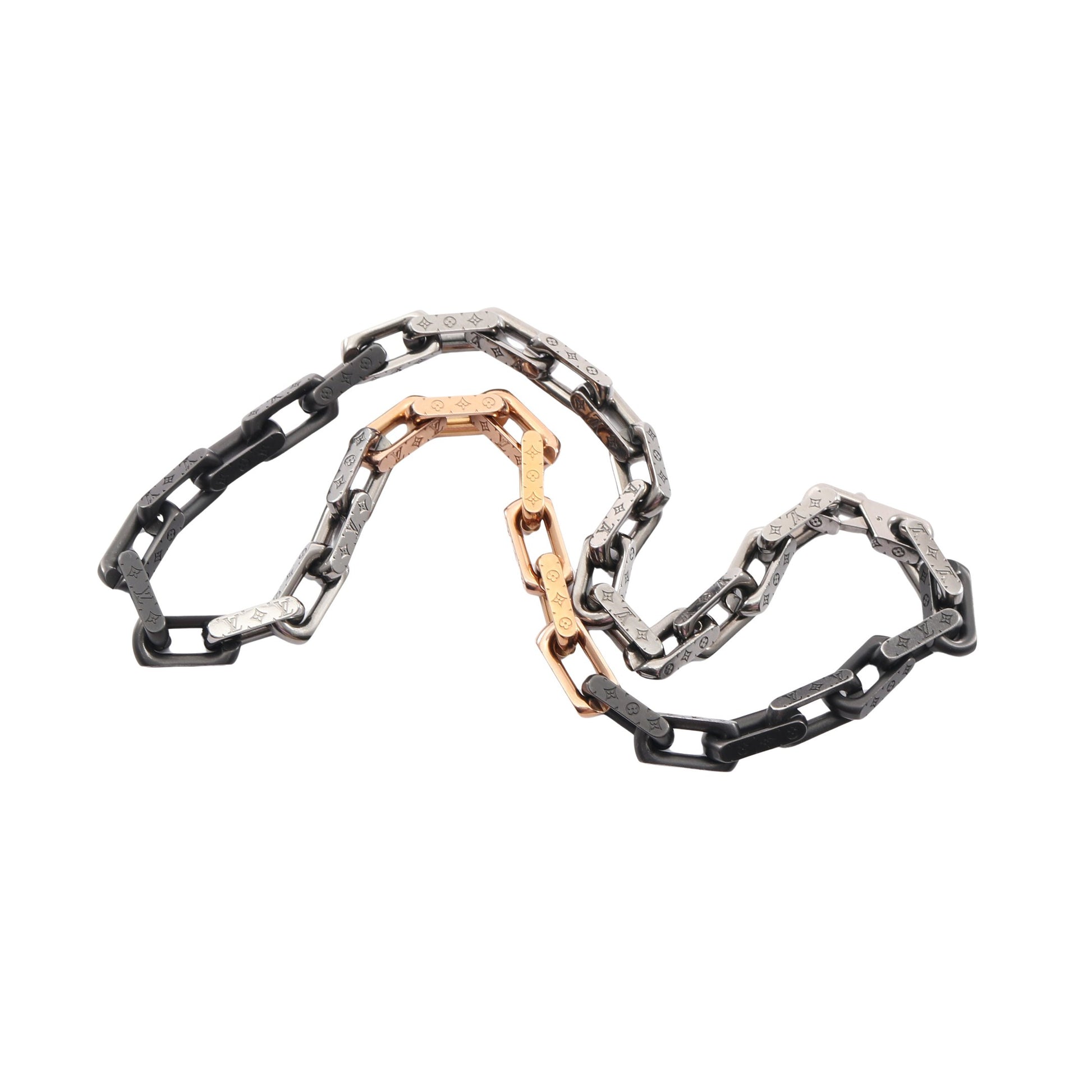 コリエ モノグラム チェーン ネックレス ブラック シルバー ピンクゴールド ルイヴィトン アクセサリー LOUIS VUITTON