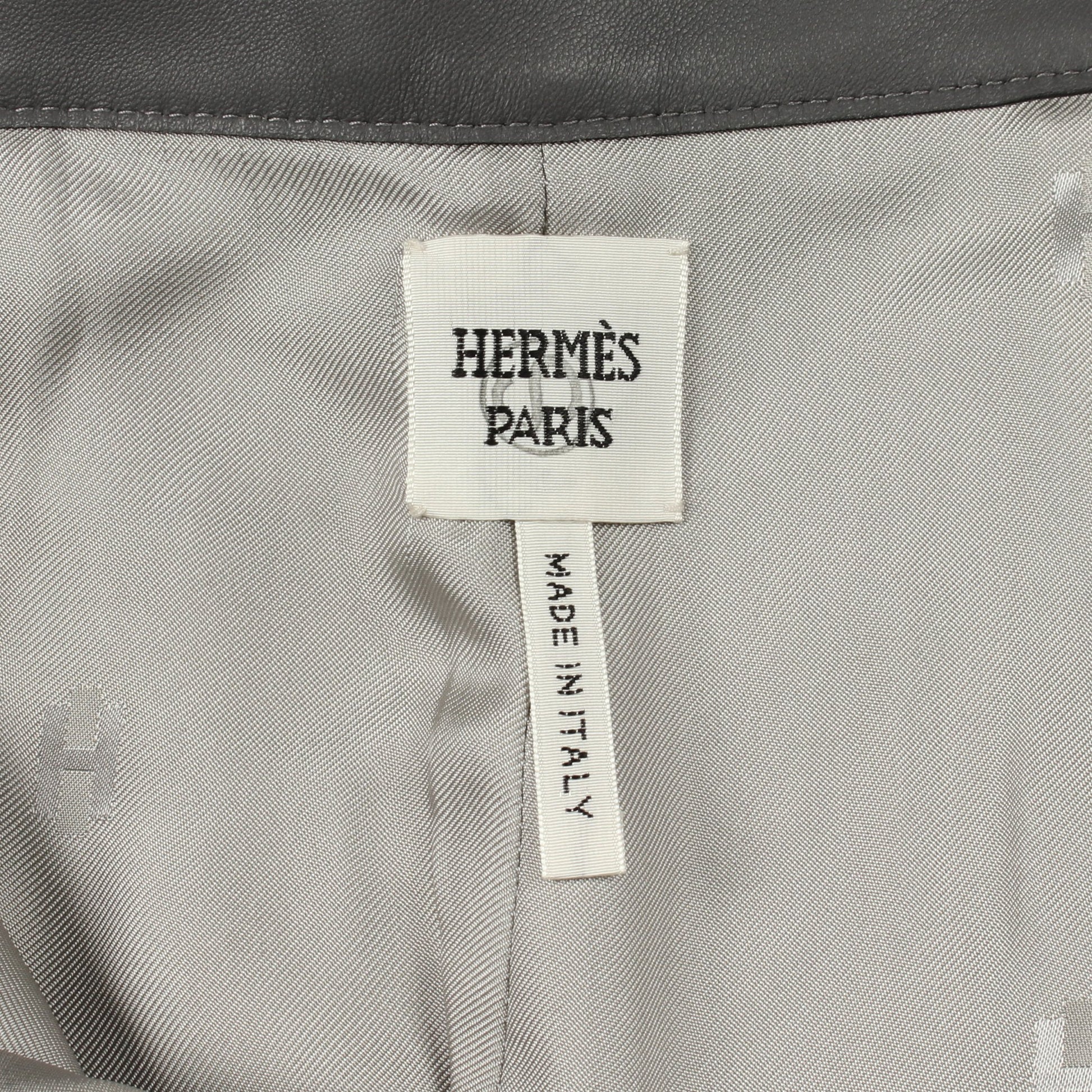 ショート パンツ ラムスキン グレー エルメス ボトムス HERMES