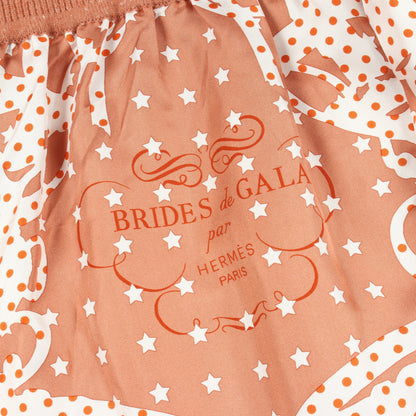 ツイルレーヌ BRIDES de GALA Bandana ニットワンピース ウール カシミヤ シルク コーラルオレンジ スカーフ切替 エルメス ワンピース HERMES